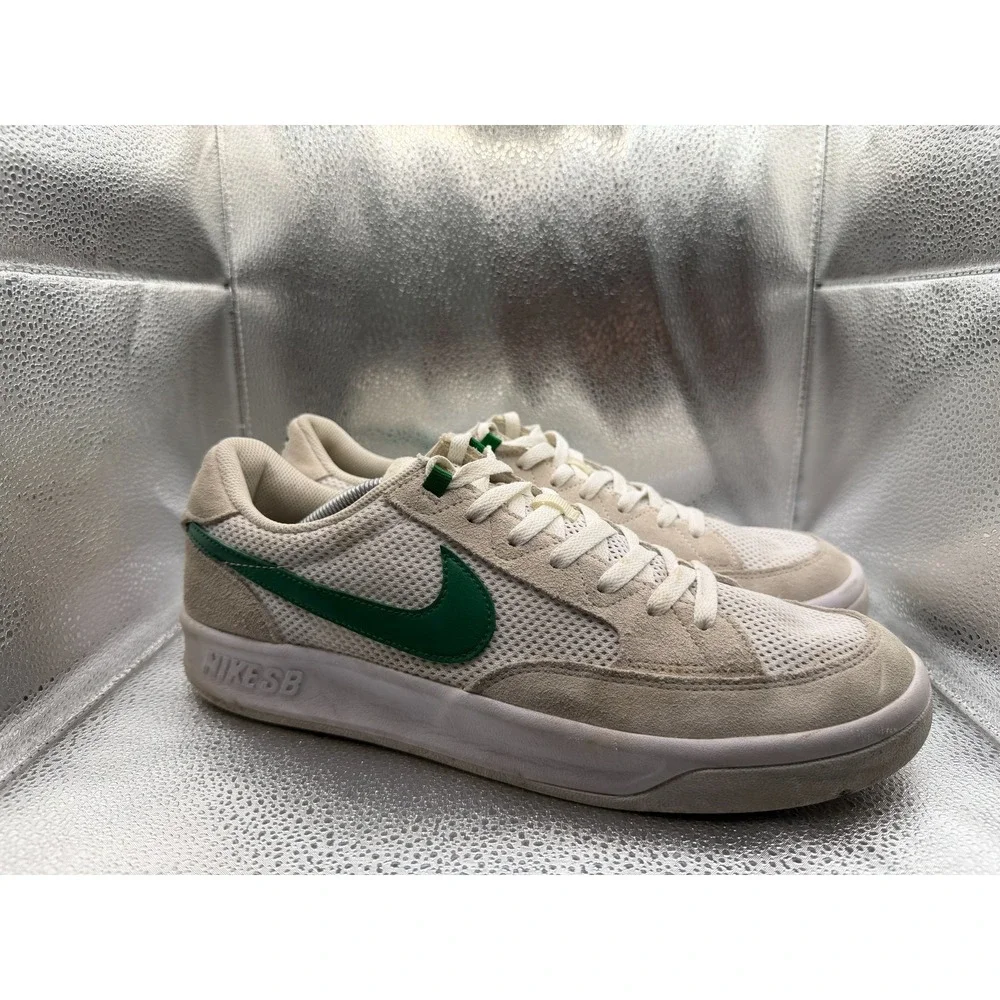 Size 13 Nike Adversary SB‎ White Pine Green Mens Athletic Sneakers CJ0887-102